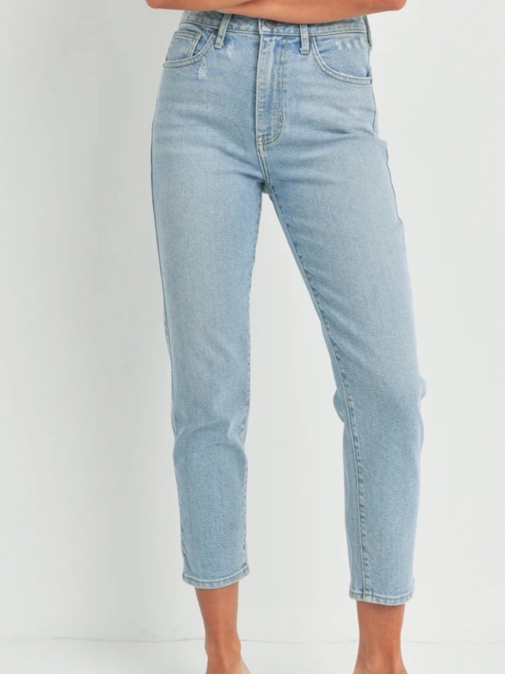 Just black denim light wash jeans